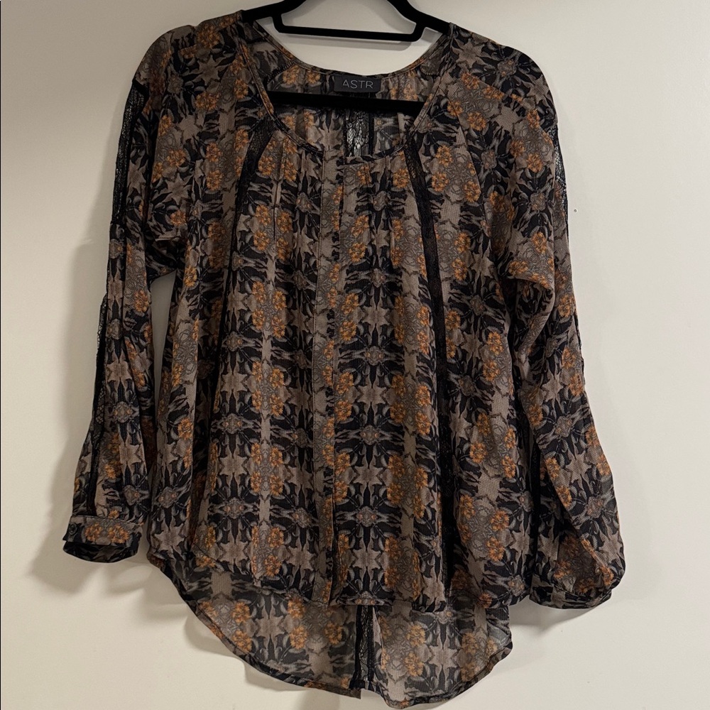 Topshop ASTR Sheer Floral Top